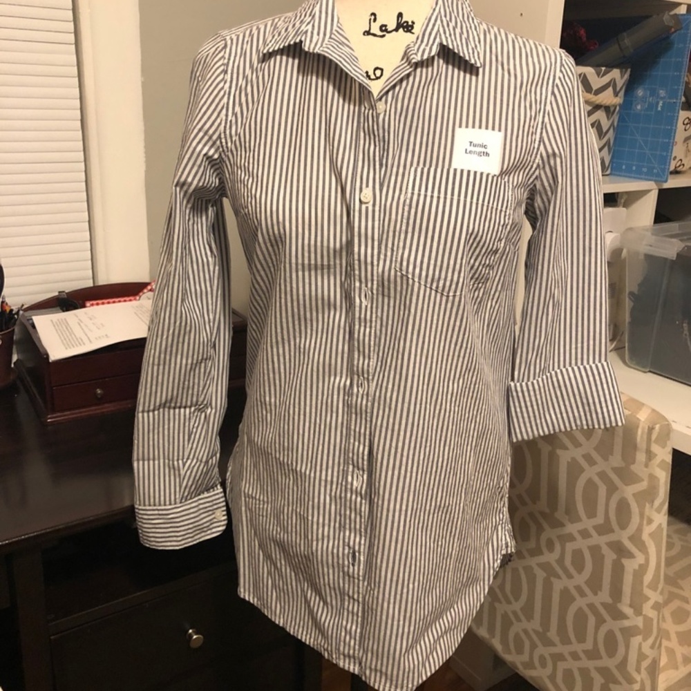 Tunic Length Button Down Shirt